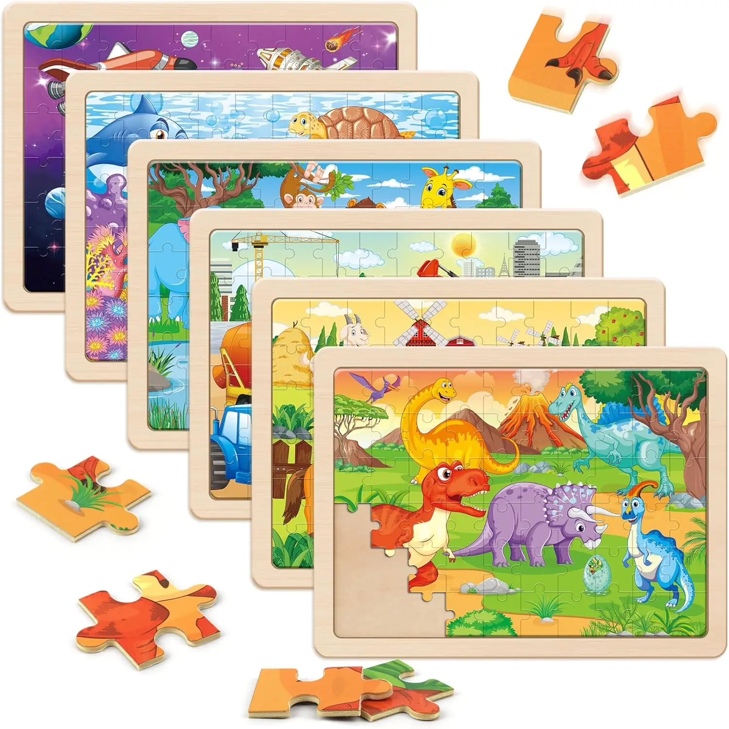 Wooden jigsaw puzzles for 4 year old Christmas gift ideas