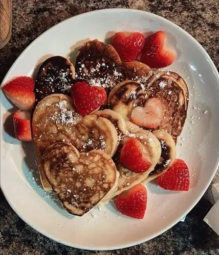 Valentine's heart-shaped pancakes is a must for the day of love