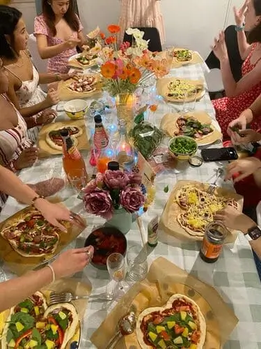 Do a homemade pizza lunch and make heart shape pizzas for valentine's