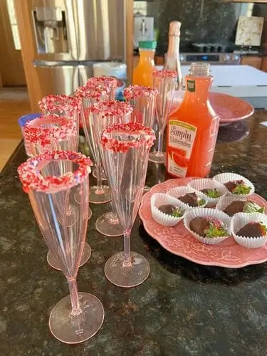 Valentine's cocktails with sprinkle rim