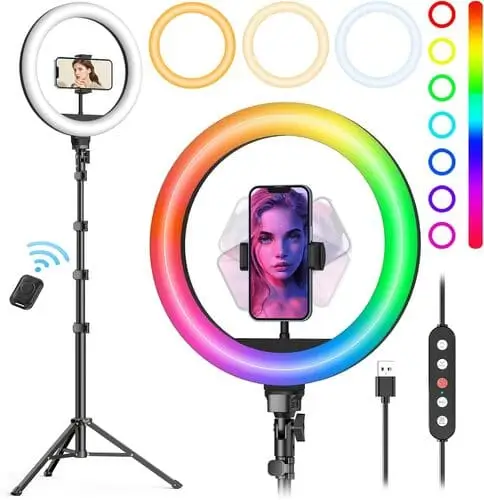 10-inch ring light, compact and perfect for TikTok videos and selfies, a great gift for tech lovers and content creators.