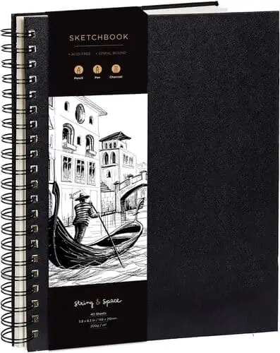 High-quality sketchbook with 200gsm pages, perfect for artists to sketch and erase repeatedly, paired with sketch pencils for a thoughtful gift.