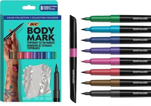 A set of colorful temporary tattoo markers, perfect for creative artist girlies who love drawing or dream of designing tattoos, as seen trending on TikTok