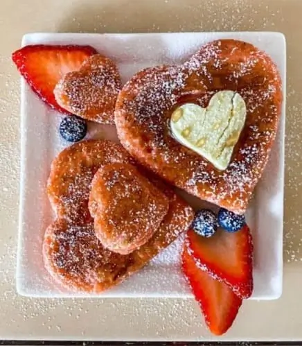 Valentine's heart french toast