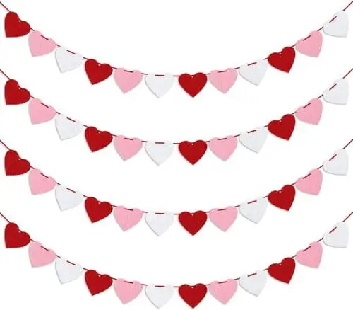 Heart felt banner for valentine's decor